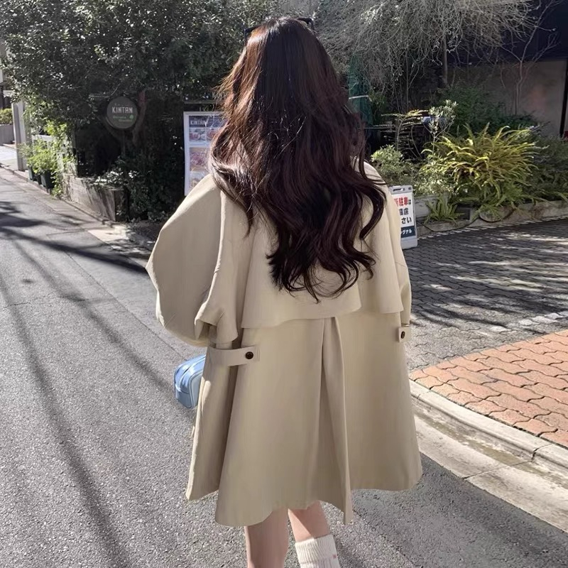 2025春裝韓國chic新款英倫風立領設計感小眾寬鬆長袖風衣外套女