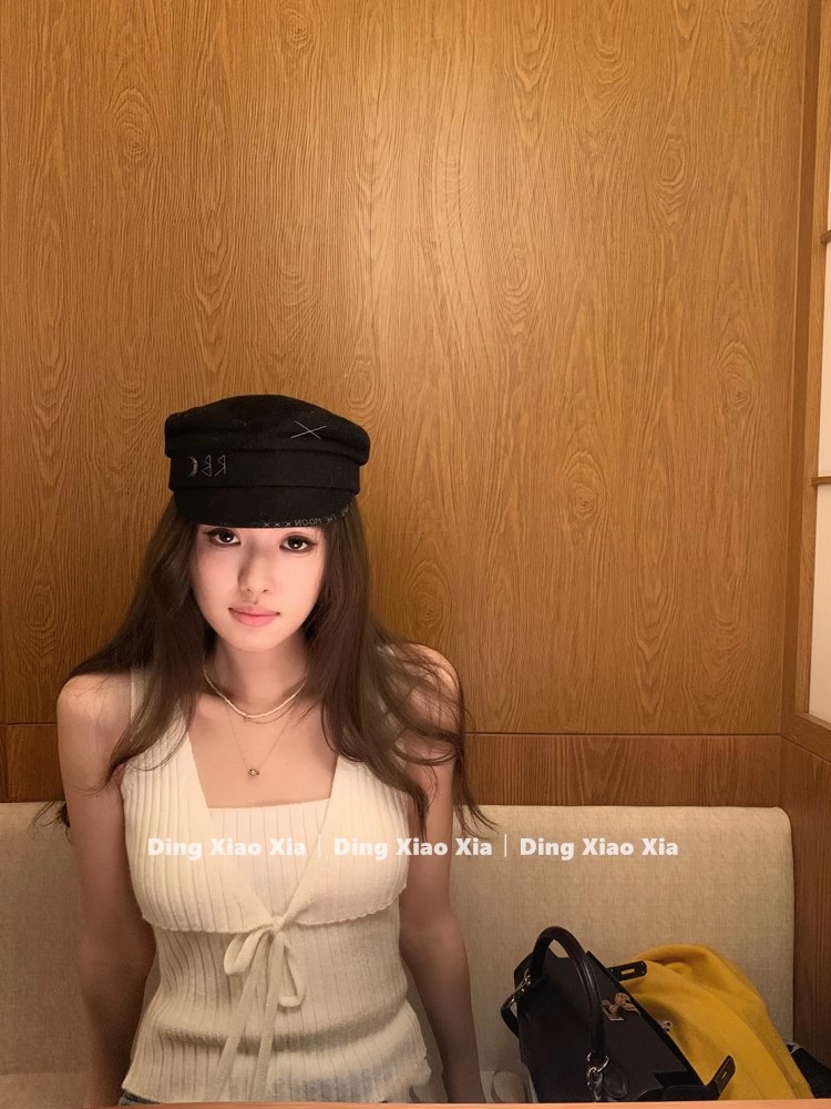 法式白色針織衫女春季內搭純欲風氣質修身顯瘦無袖高級感打底上衣