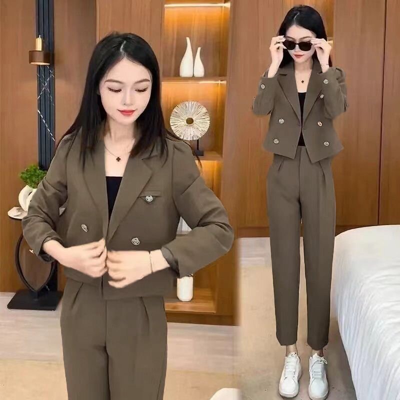 西裝外套女春秋季2025新款小個子時尚高級感長袖西服褲子套裝