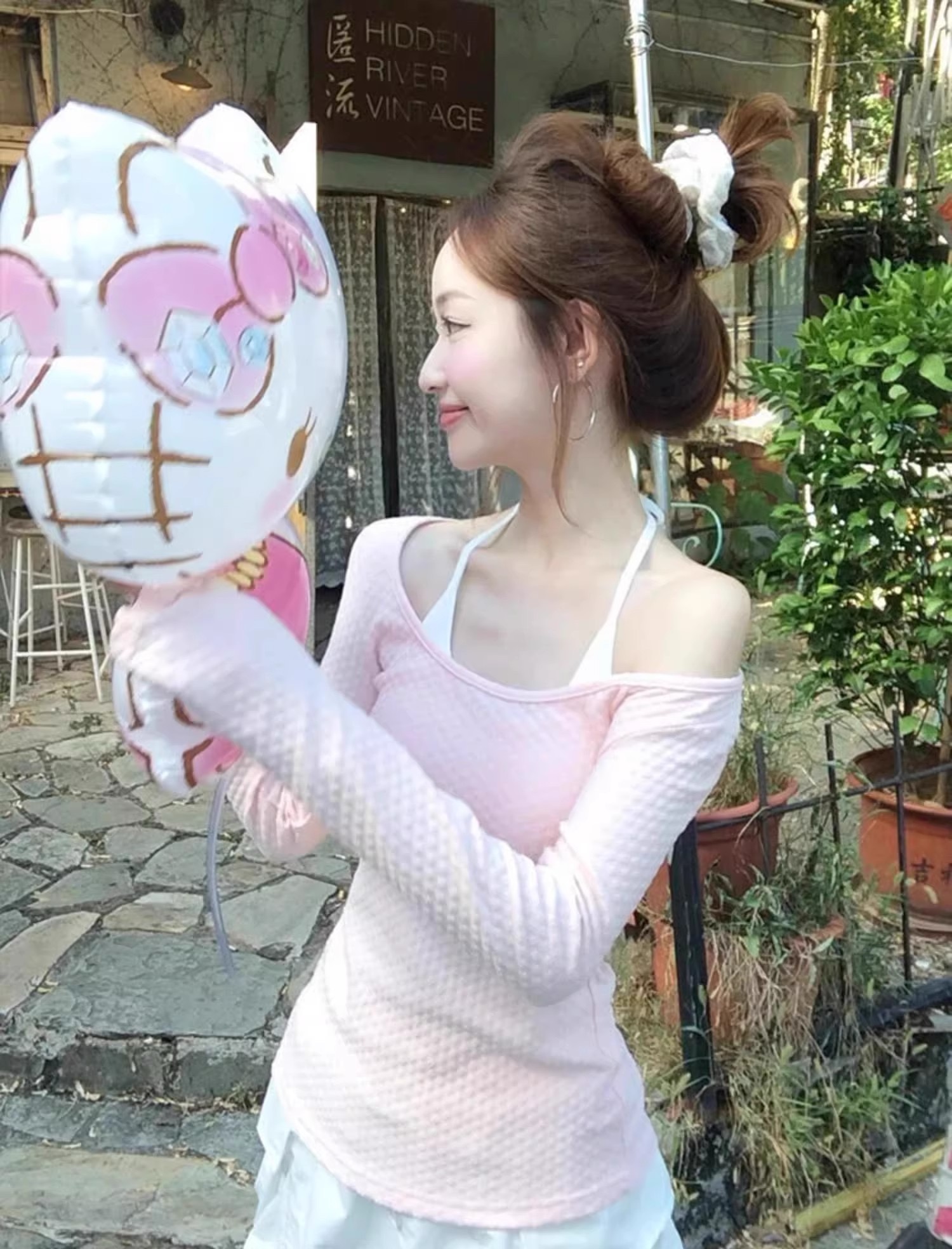 Original workmanship Korean lace splicing hoodie T-shirt for women's spring loose casual base shirt