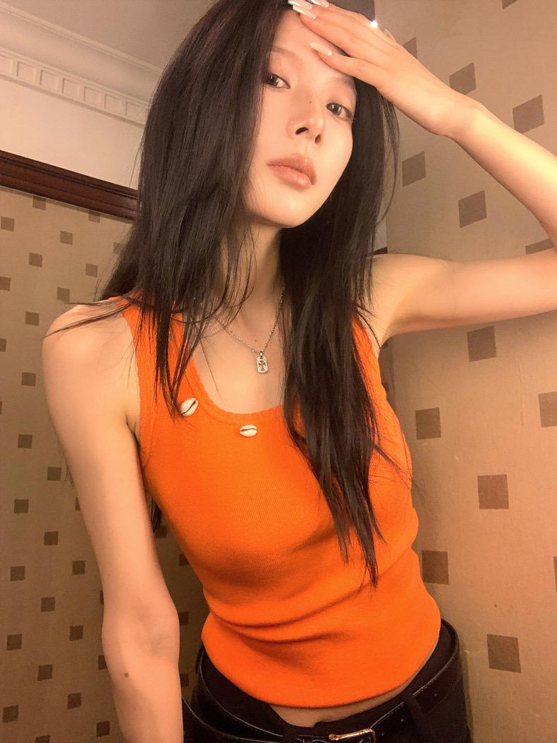 三吉浪漫時光綁帶鏤空網眼套頭設計感針織衫女