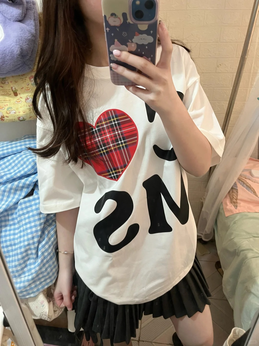 220克純棉美式印花短袖t恤女2025夏季新款寬鬆圓領上衣