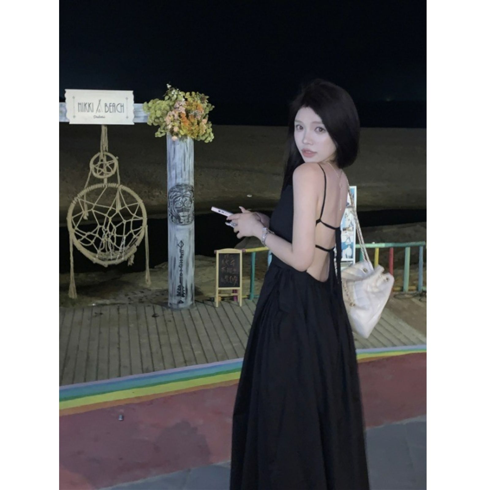 海邊度假茶系吊帶裙女夏新款收腰絕美漂亮顯瘦超好看的仙女連衣裙