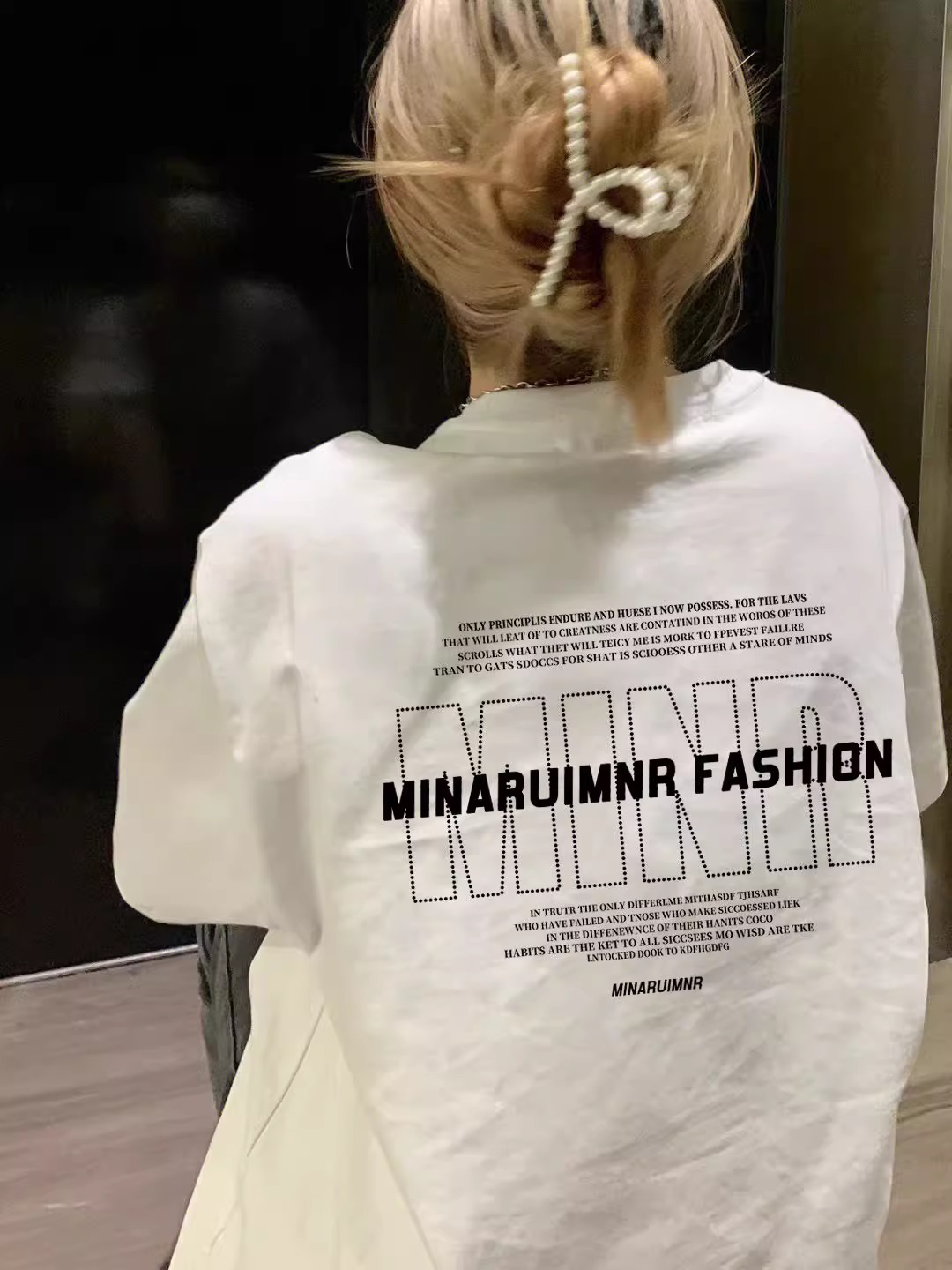 High-quality pure cotton 200g 100% cotton combed tight high-quality workmanship front and rear printing short-sleeved T-shirt for women