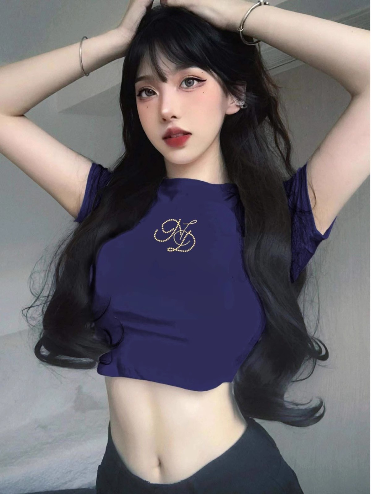 High-quality pure cotton 210g 40 pieces Odale 92 cotton 8 spandex print slim hot girl short T-shirt for women
