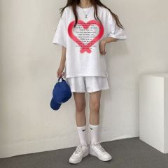 休閒減齡短袖短褲時尚鹽系兩件套套裝女2025年新款