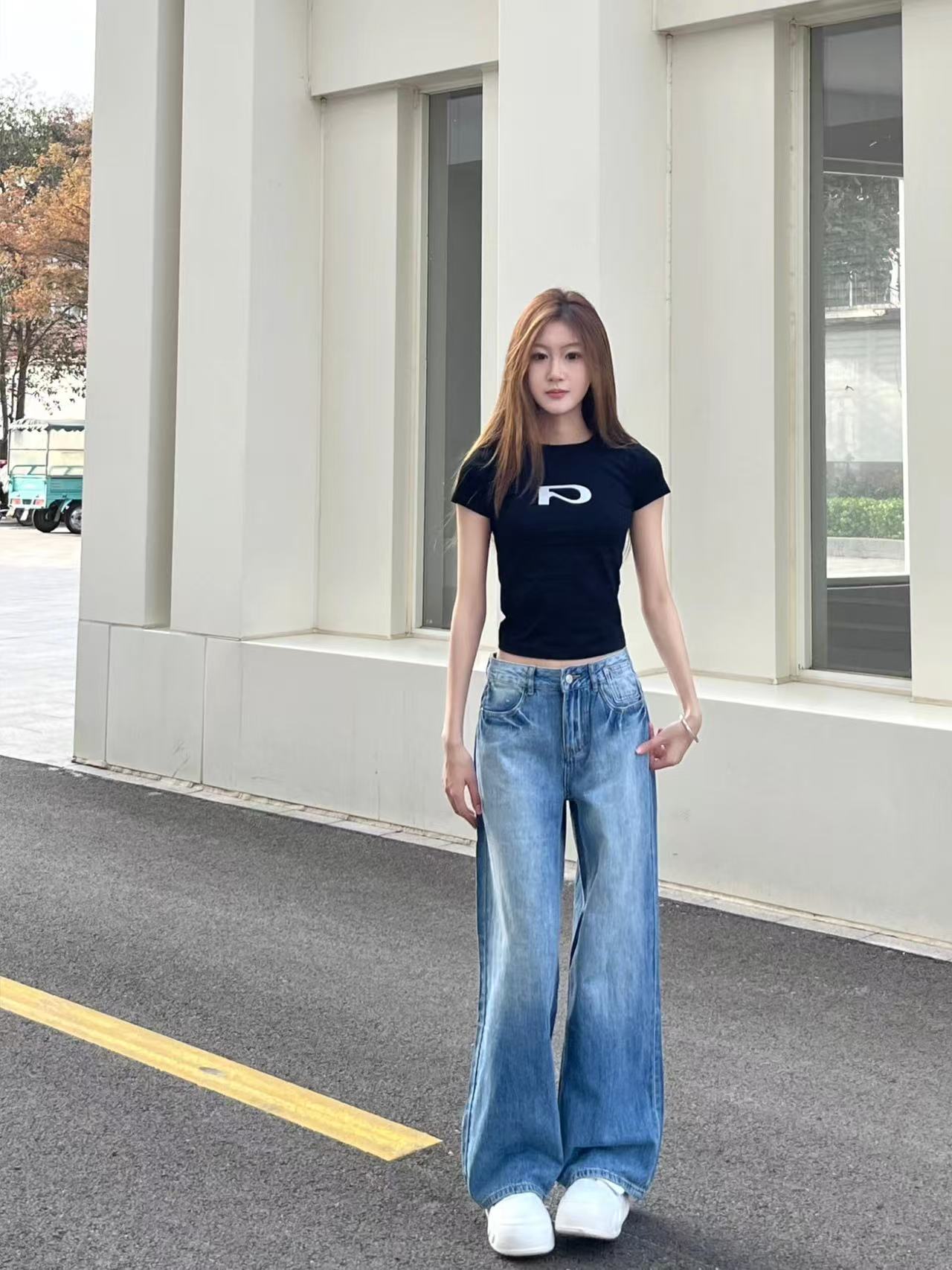 High-quality pure cotton 210g 40 pieces Odale 92 cotton 8 spandex printed hot girl slim short-sleeved T-shirt for women