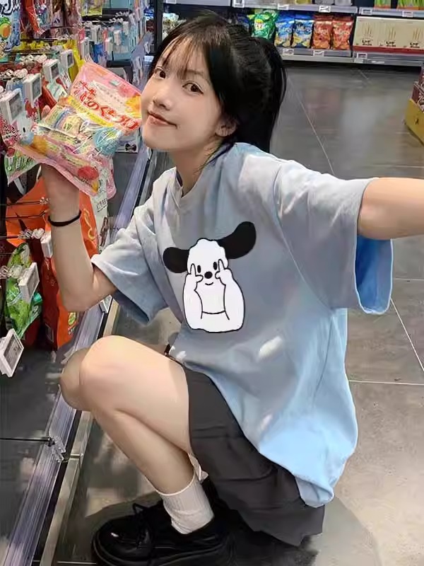 High-quality pure cotton 200g 100% cotton combed tight high-quality workmanship short-sleeved T-shirt for women