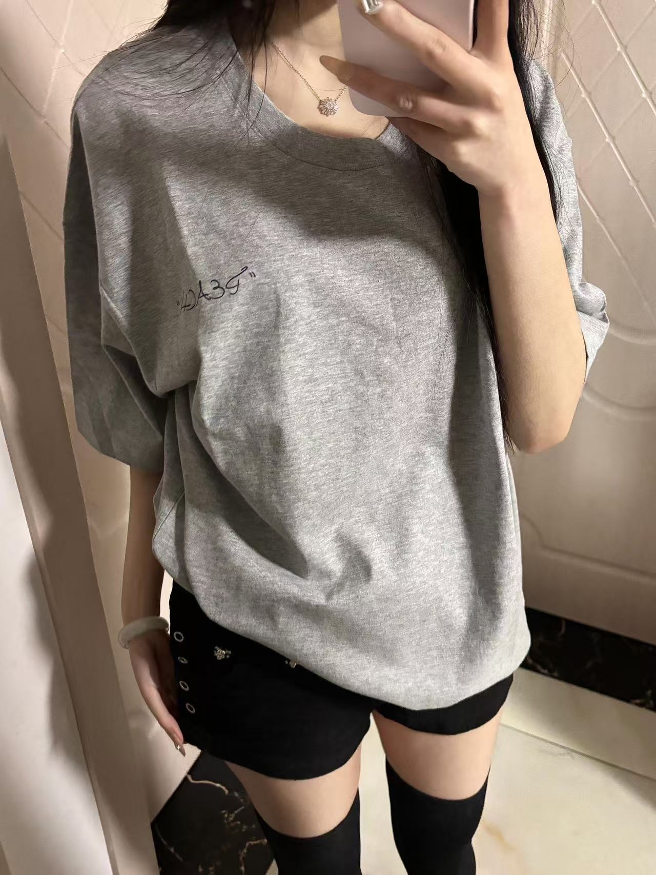 High-quality pure cotton 200g 100% cotton combed tight high-quality workmanship front and rear printing short-sleeved T-shirt for women