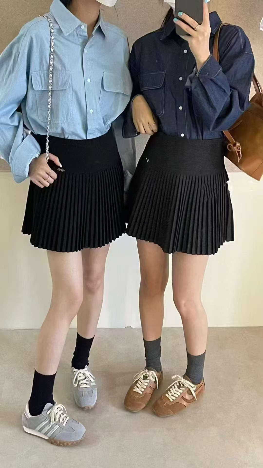 Korean chic skirt new design niche high waist slim A-line pleated short skirt
