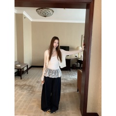 260g sling vest for women with white lace French temperament niche design sleeveless top for women