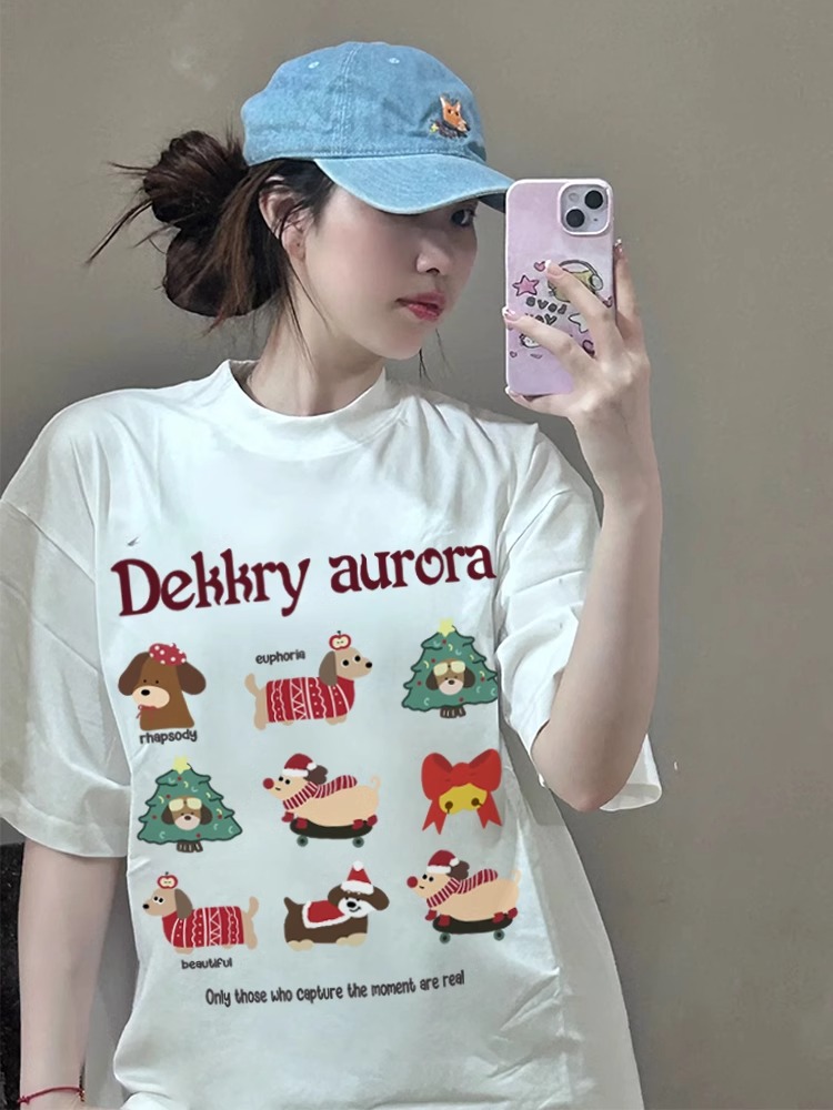 High-quality pure cotton 200g 100% cotton combed tight high-quality workmanship short-sleeved T-shirt for women