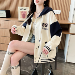首發實拍華棉棒球服外套2025年慵懶風新款開衫寬鬆休閒上衣女