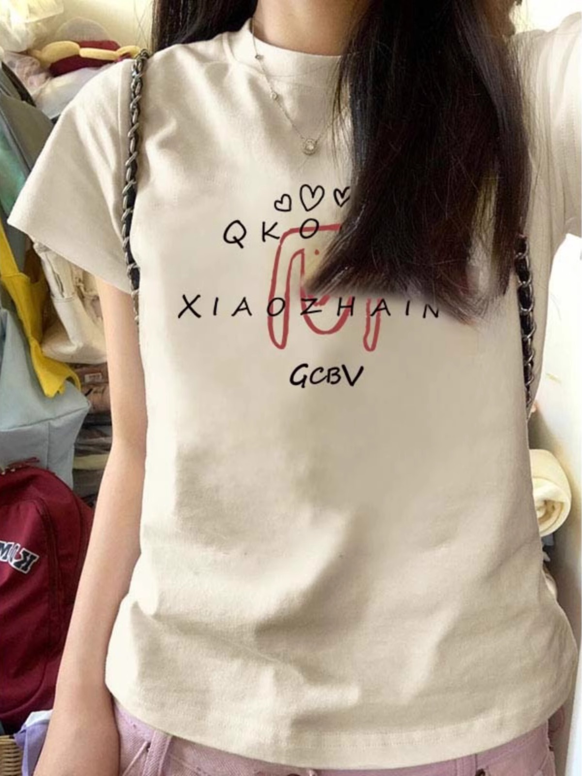 High-quality pure cotton 210g 40 pieces Odale 92 cotton 8 spandex printed hot girl slim short-sleeved T-shirt for women