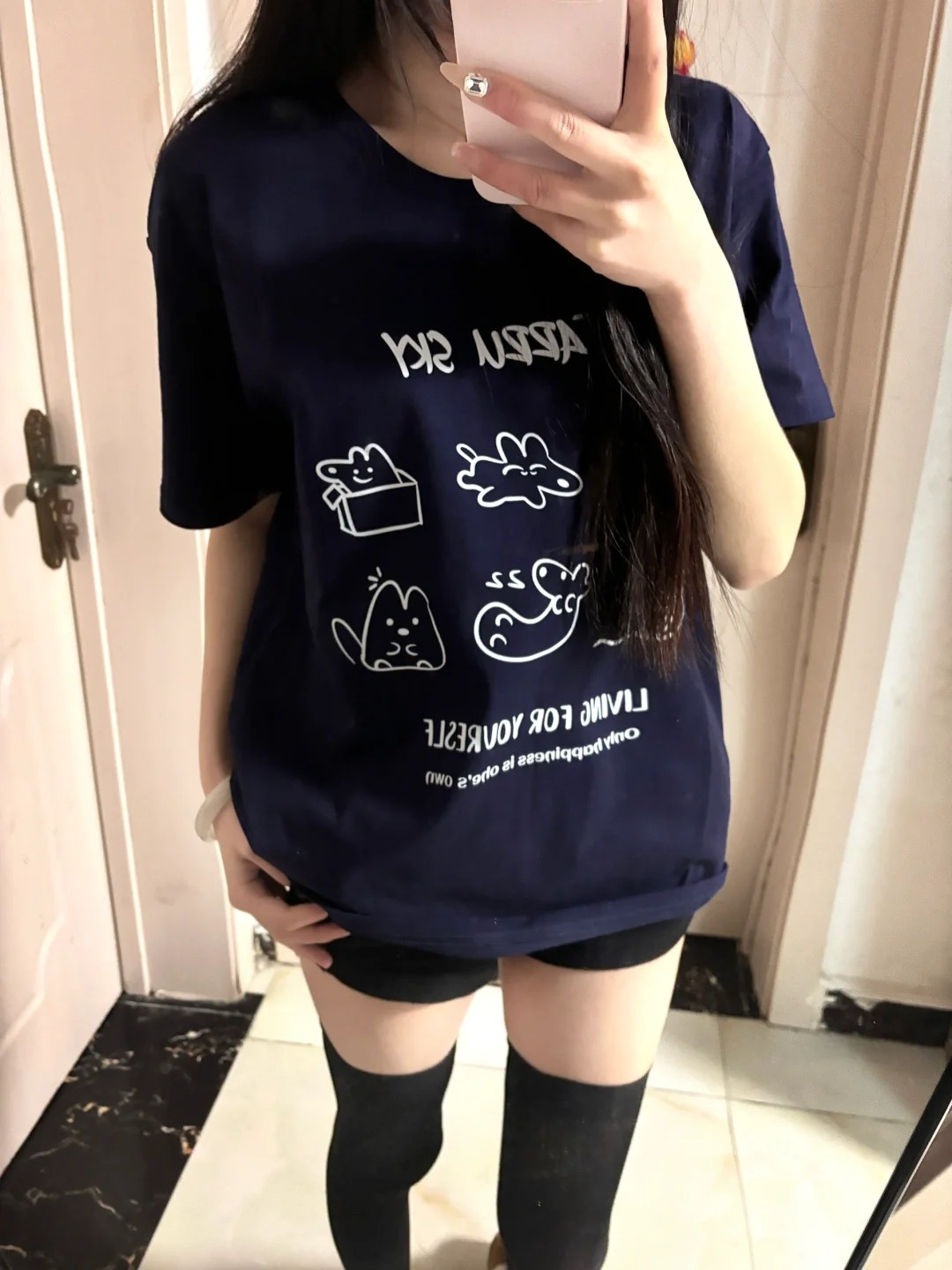 220克純棉美式短袖t恤女夏季甜妹寬鬆圓領上衣