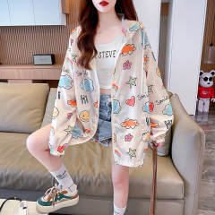 實拍2025夏季寬鬆休閒洋氣百搭薄款拉鏈開衫防曬服外套女