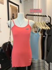 2025 spring and summer new pure and sexy backless with chest pad beautiful back vest suspender hip-pack dress