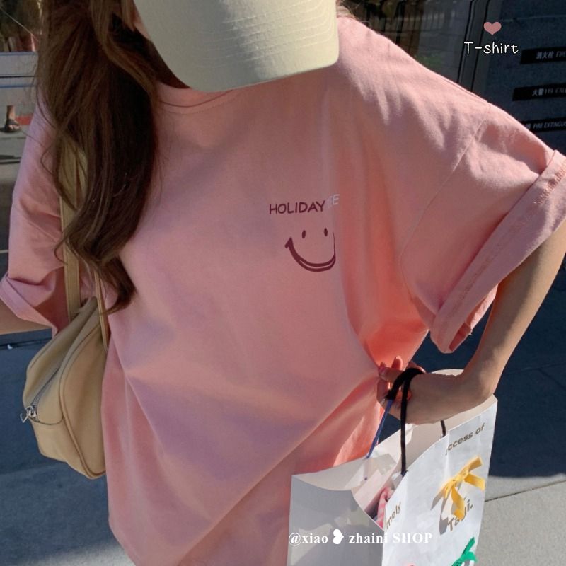 Official picture 200g/combed pure cotton back collar with seam edge S-XXXL summer short-sleeved T-shirt for women