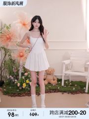 法式赫本風芭蕾吊帶連衣裙女2025新款高級感花苞短裙