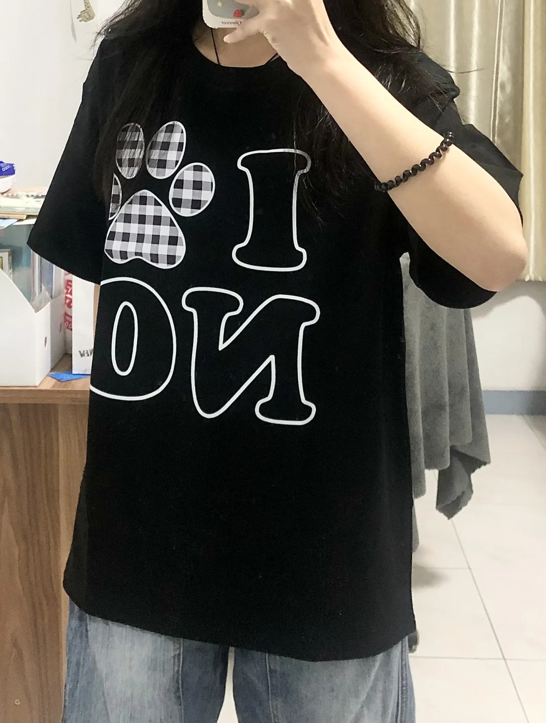 220g pure cotton American short-sleeved T-shirt for women's summer sweet girl loose round neck top
