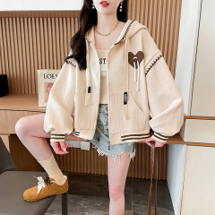 Official Photoshoot Floral Zipper Jacket 2025 New Loose Casual Versatile Stylish Design Women's Fashion Trendy Top