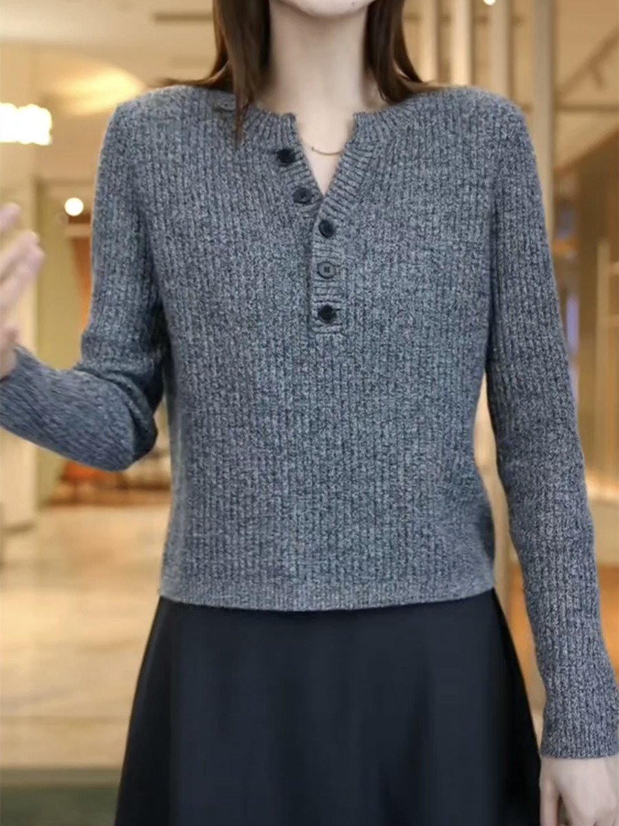 Cashmere sweater for women in autumn and winter new pullover round neck sweater loose and slim and fashionable knitted base shirt versatile top