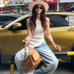 不規則下擺無袖針織吊帶女早春2025新款修身韓代背心辣妹