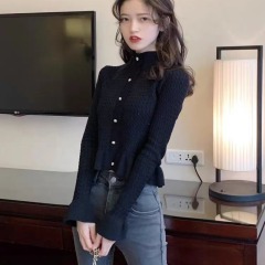 修身打底針織開衫短外套早秋冬2025新款設計感長袖上衣