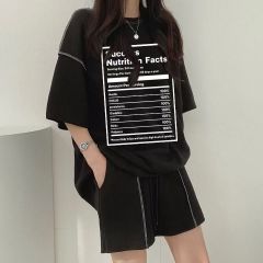 休閒減齡短袖短褲時尚鹽系兩件套小個子套裝女2025年新款