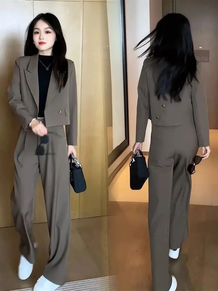 西裝套裝女春季2025新款小個子時尚洋氣西服外套休閒褲職業兩件套