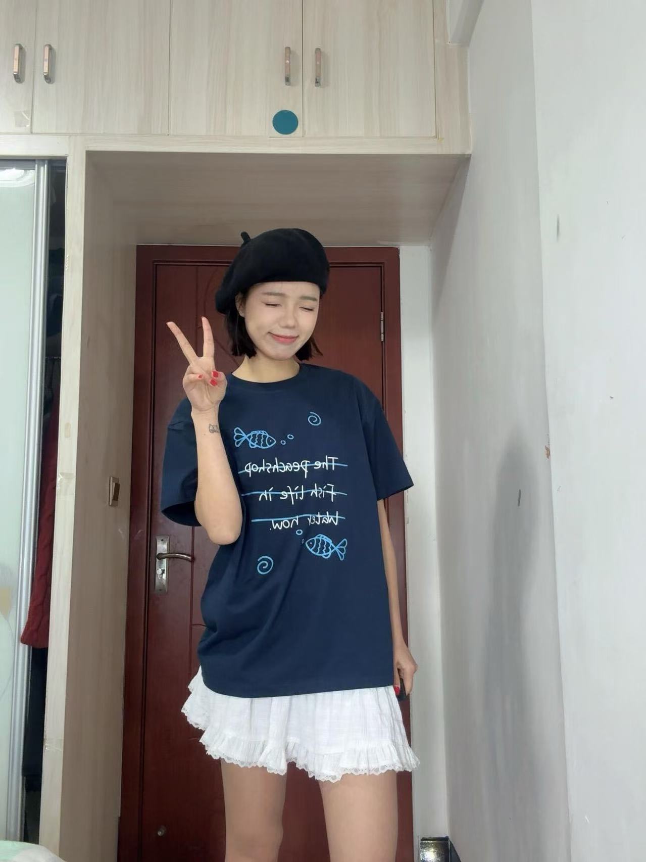 High-quality pure cotton 200g 100% cotton combed tight high-quality workmanship short-sleeved T-shirt for women