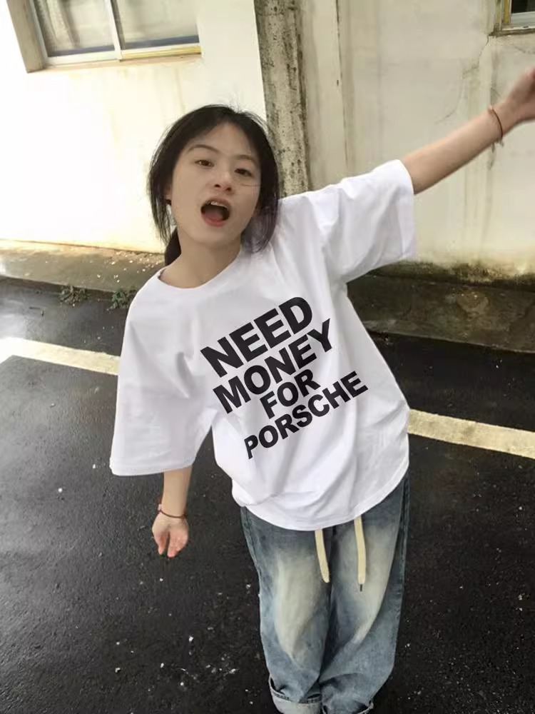High-quality pure cotton 200g 100% cotton combed tight high-quality workmanship short-sleeved T-shirt for women