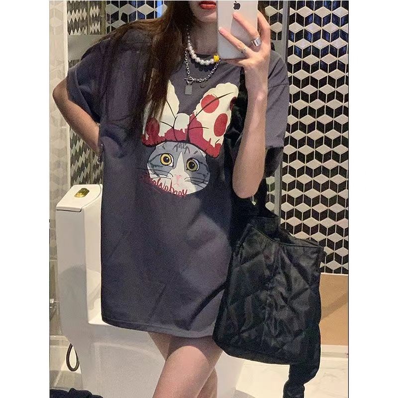 New summer loose printed short-sleeved T-shirt for women's tops for couples