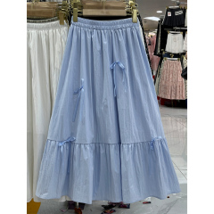 2025 Spring and Summer Korean sweet cake skirt new style bow girly half body first love white A-line long skirt