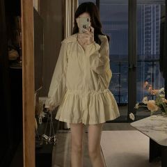 純色連帽防曬衣女秋季2025新款中長款輕薄透氣褲裙薄款百搭空調衫