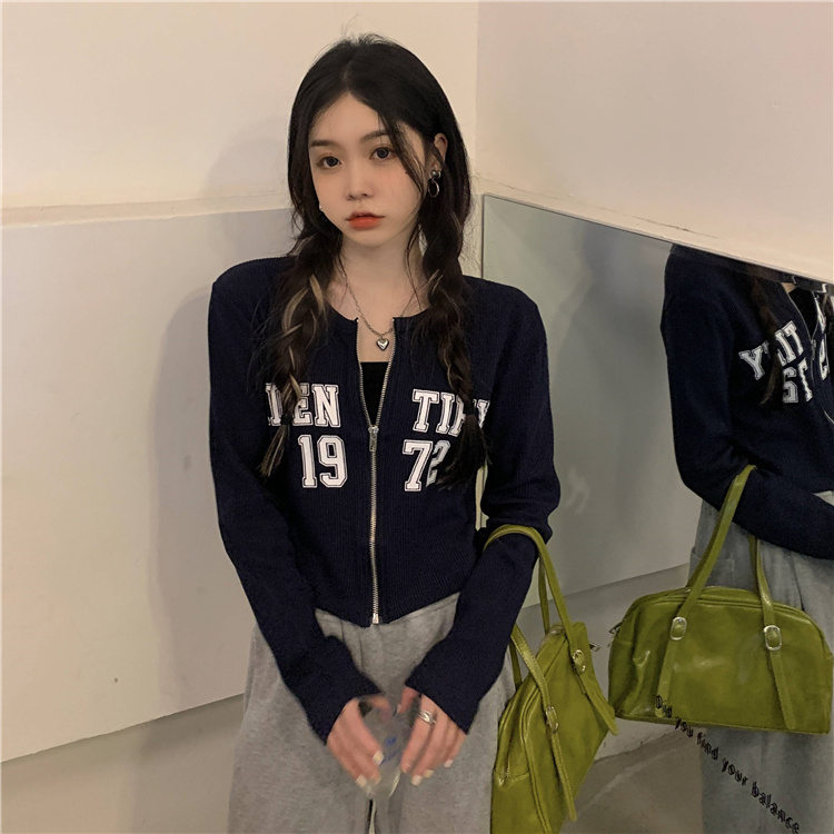 短款開衫外套女春夏年新款寬鬆顯瘦長袖小眾chic辣妹上衣