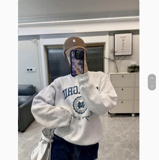 Korean Dongdaemen Spring and Autumn Age-reducing Letter Print Round Neck Loose and Versatile Long Sleeve Sweatshirt for Women