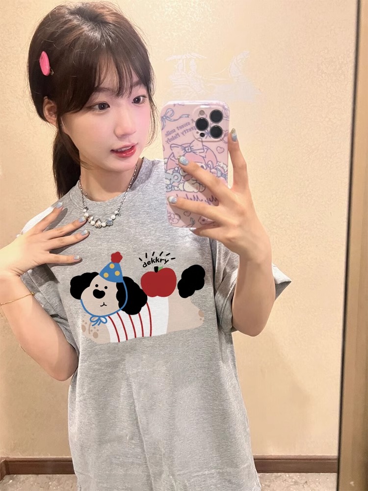 High-quality pure cotton 200g 100% cotton combed tight high-quality workmanship short-sleeved T-shirt for women