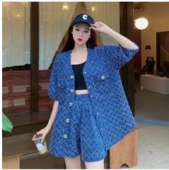 Ladies' Loose Two-Piece Set for 2025 Summer - Stylish and Charming Casual Outfit for Plus Size Women, Hides Fat and Slims Down