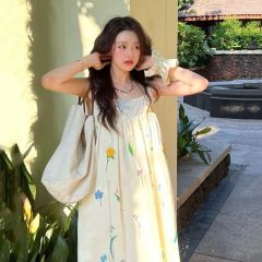 高級感仙女裙連衣裙海邊度假連衣裙子女裝夏季沙灘吊帶裙仙氣長裙