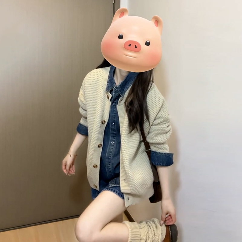 新款復古粗針毛衣女秋冬設計感小眾針織開衫慵懶寬鬆上衣外套