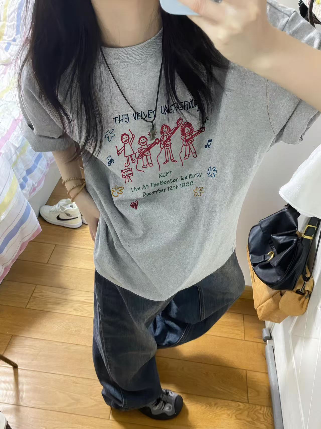 High-quality pure cotton 200g 100% cotton combed tight high-quality workmanship short-sleeved T-shirt for women