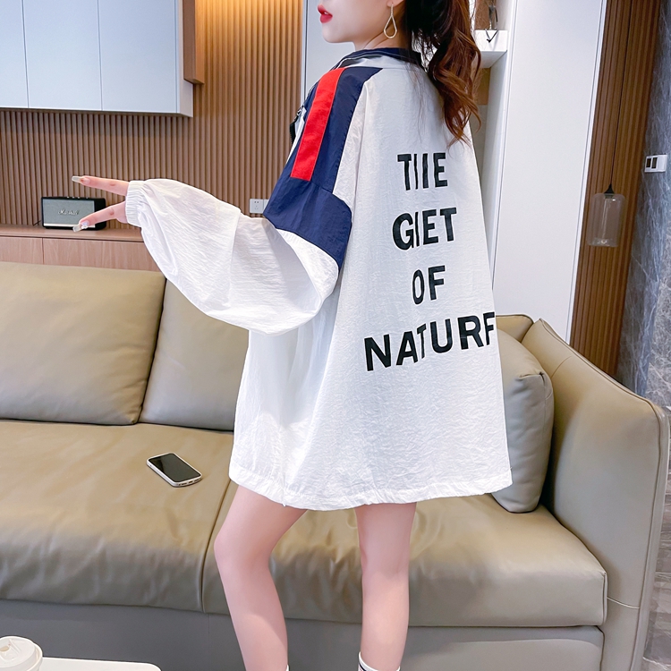 實拍2025夏季寬鬆薄款拉鏈開衫防曬服外套女
