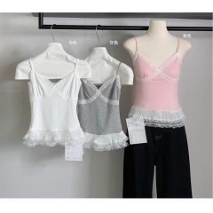 New summer pure lace lace hem ballet style slim suspender base lingerie