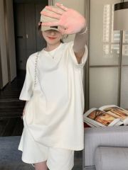 慵懶風卡通運動服套裝女夏季2025新款休閒短袖短褲女士兩件套