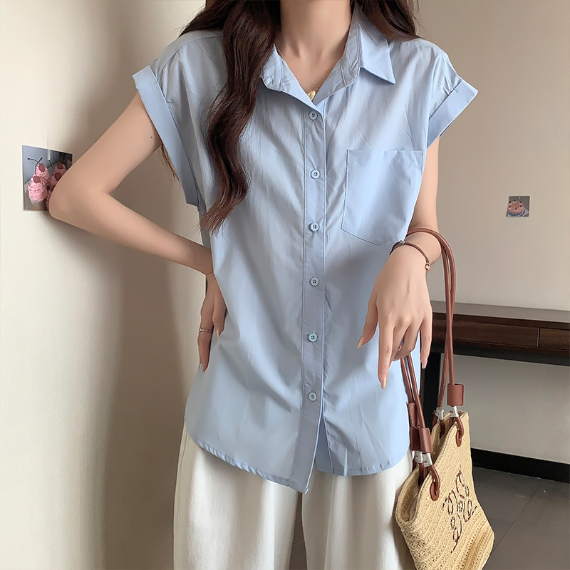 Real-life shirt for summer 2025 new fashion high-end and super beautiful versatile loose sleeveless shirt for women