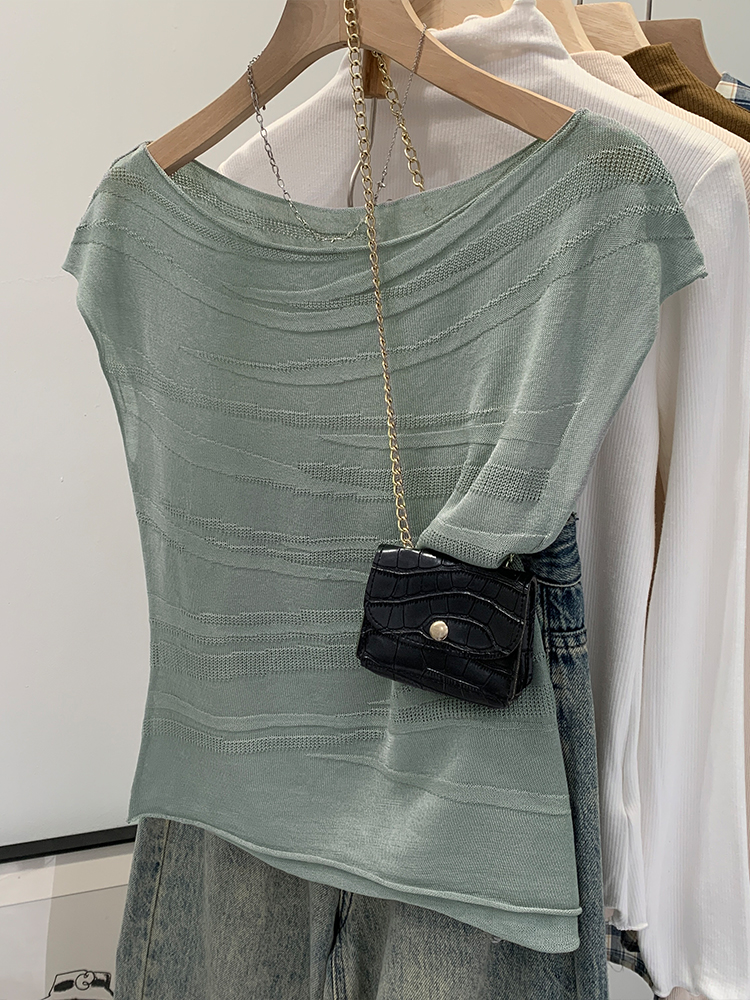 2025 summer vest texture design sweater women Laiser Tennis niche sleeveless inner bottom top