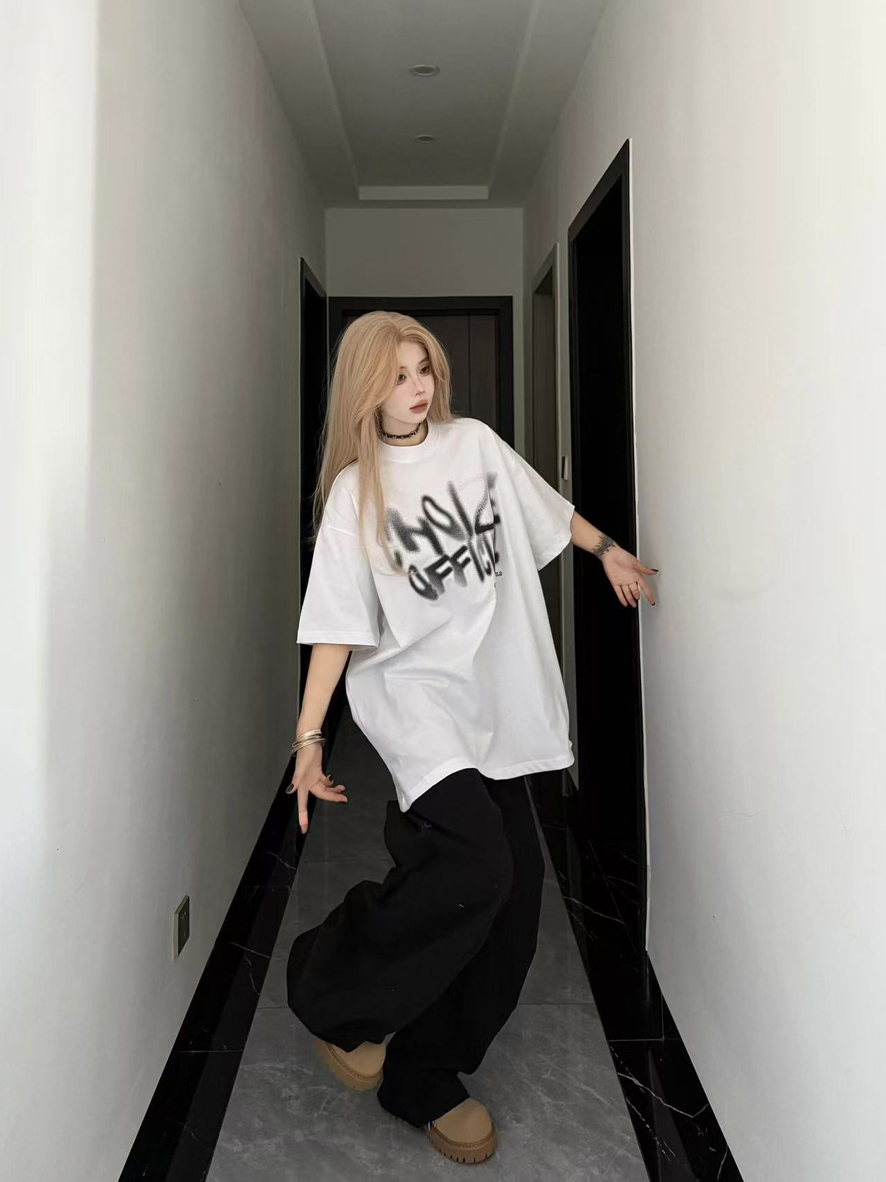 High-quality pure cotton 200g 100% cotton combed tight high-quality workmanship short-sleeved T-shirt for women