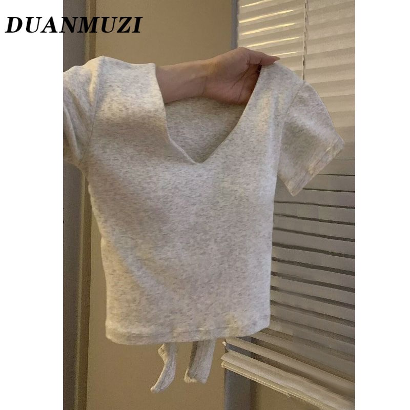 260v neck short style with chest pad long sleeve T-shirt for women in autumn slim fit and slim design underwear