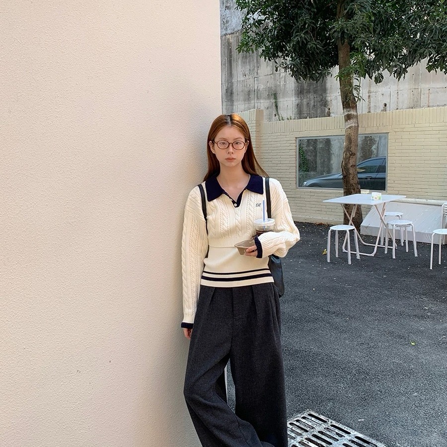 紅人館毛衣女款新款冬季穿搭慵懶高級感上衣內搭針織衫兩件套